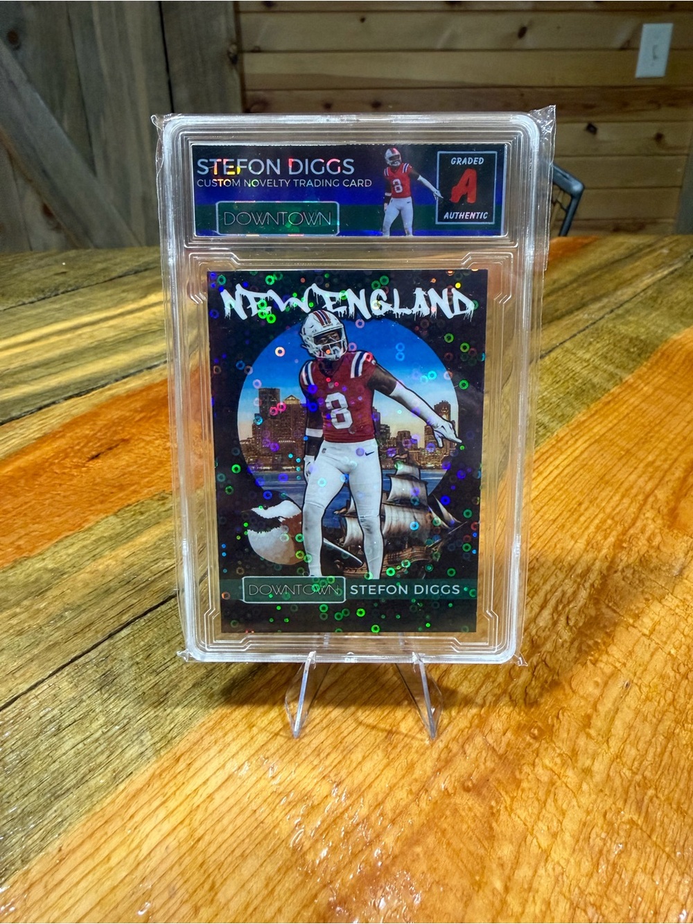 Stefon Diggs New England Patriots Custom “Downtown” Novelty Trading Card Slab